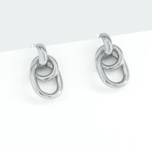 Boucles d'oreilles en Acier Triple anneaux