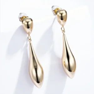 Boucles d'Oreilles Goutte en Acier Doré