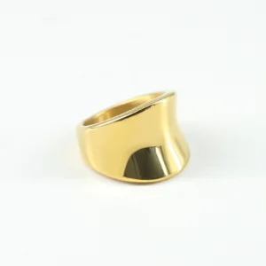 Bague Jonc Acier Doré