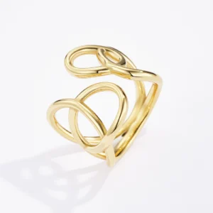 Bague Evidée en Acier - Doré