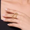 bague or femme en acier inoxydable signature Bijou Bague Signature en Acier Doré