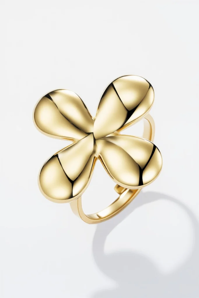Bague Fleur en Acier
