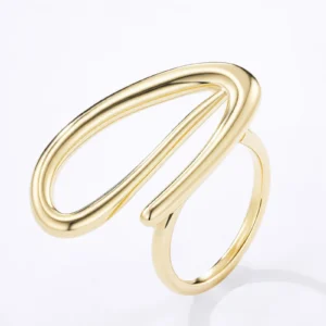 Bijou Bague Signature en Acier Doré