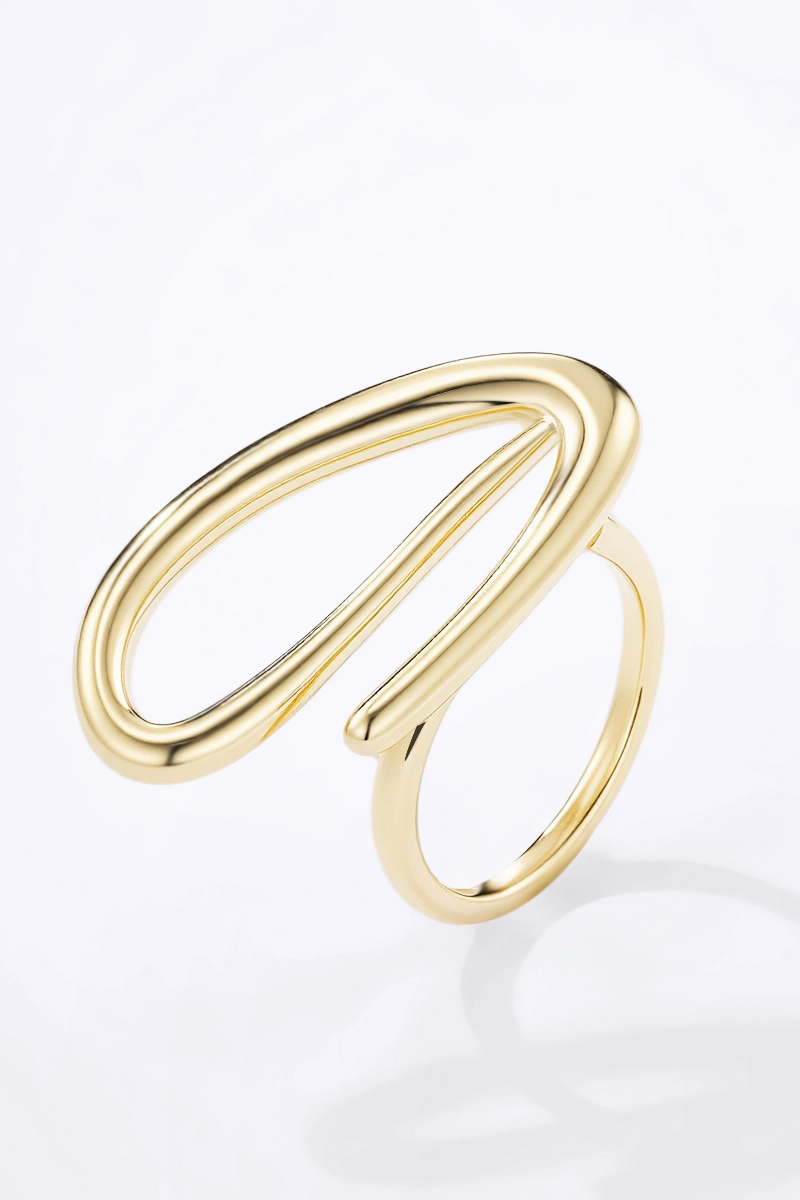 Bijou Bague Signature en Acier Doré