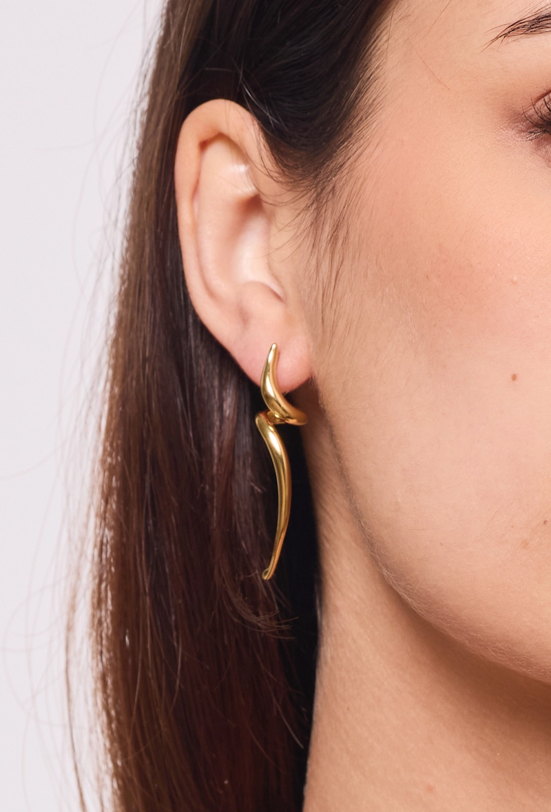 Boucles d'Oreilles Tortillons en Acier – Image 2