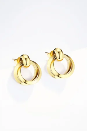 Boucles d'Oreilles en Acier Doré