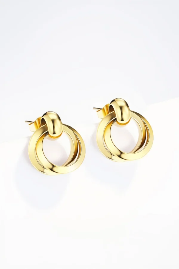 Boucles d'Oreilles en Acier Doré