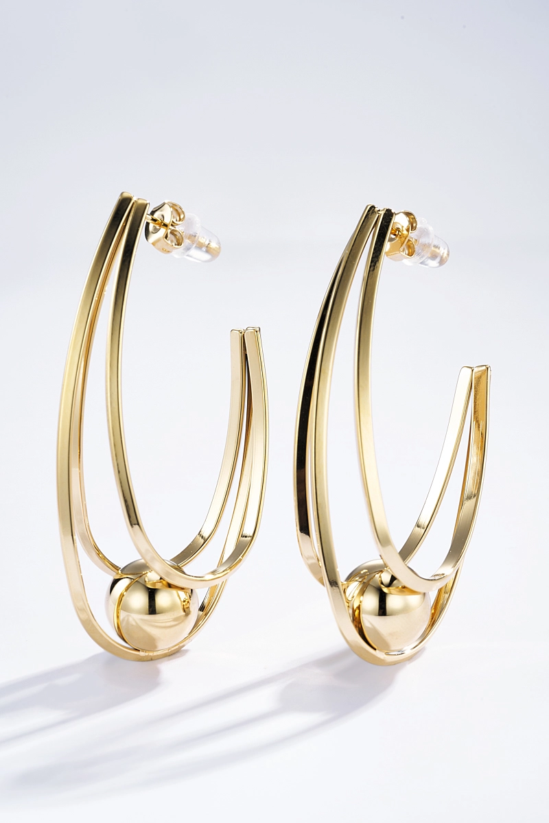 Boucles d'Oreilles Créoles en Acier – Image 2