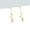 boucles or acier tortillons rigide goutte Boucles d'Oreilles en Acier en Goutte