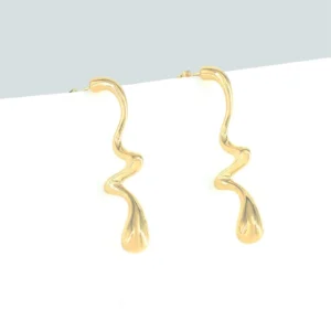 Boucles d'Oreilles en Acier en Goutte - Doré