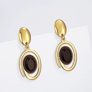 Boucles d'Oreilles en Acier Doré