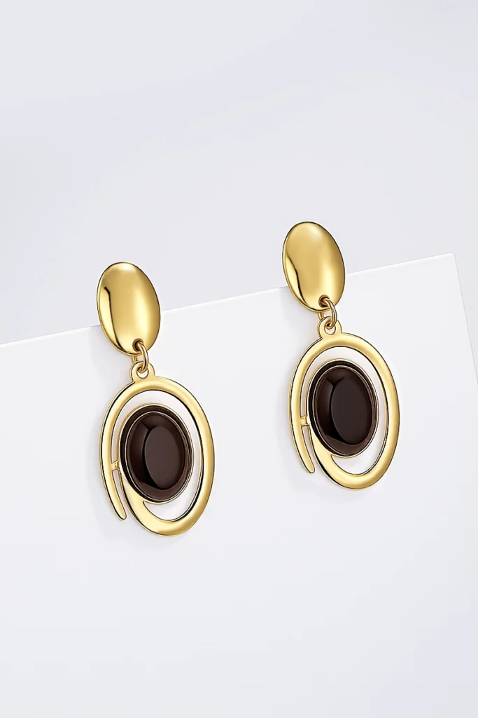 Boucles d'Oreilles en Acier Doré