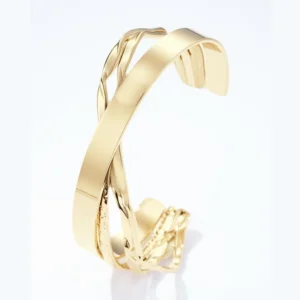 Bracelet croisé en Acier Doré