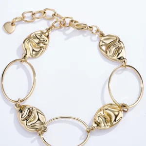Bracelet Martelé en Acier doré