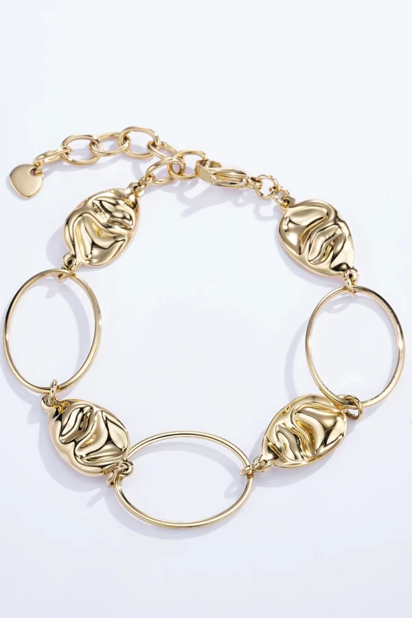 Bracelet Martelé en Acier doré