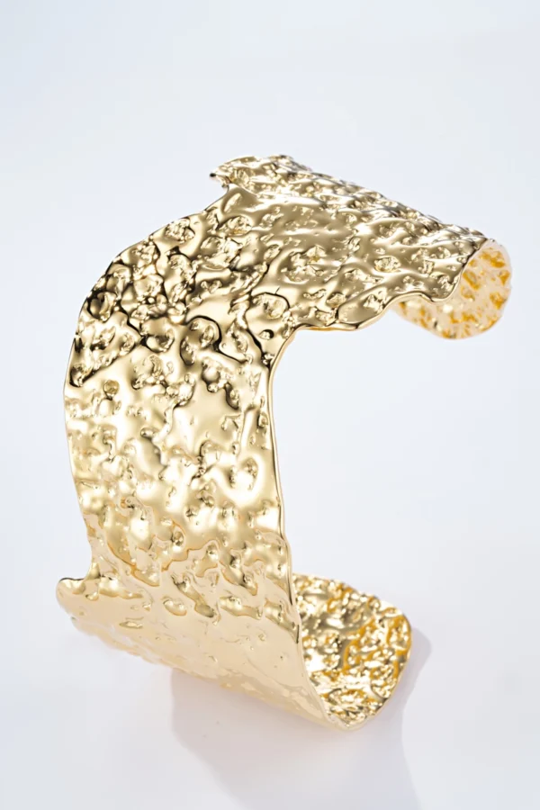 Bracelet Martelé en Acier doré