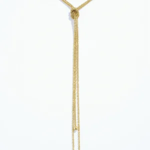 Collier Nœud en Acier Doré