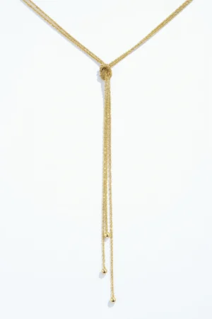 Collier Nœud en Acier Doré