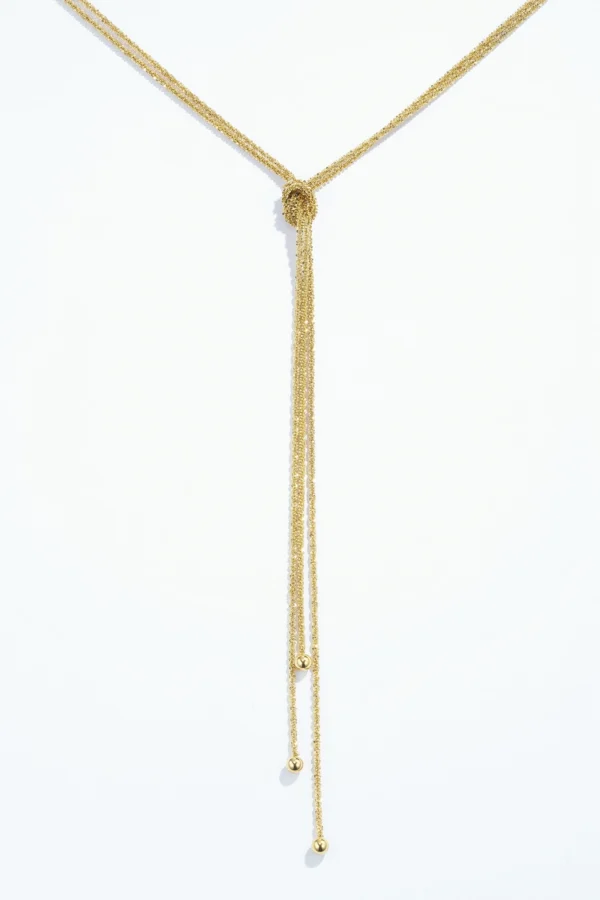 Collier Nœud en Acier Doré