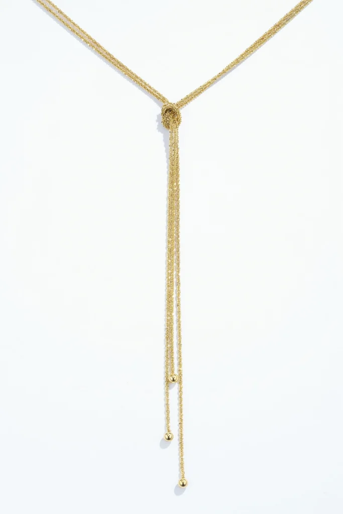 Collier Nœud en Acier Doré