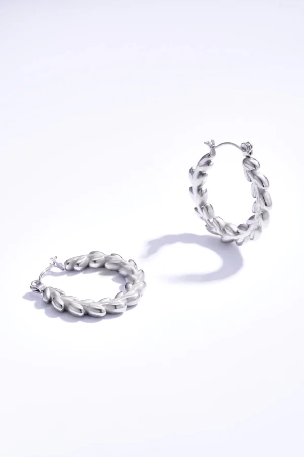 créole acier argent épis Boucles d'Oreilles Créoles en Acier