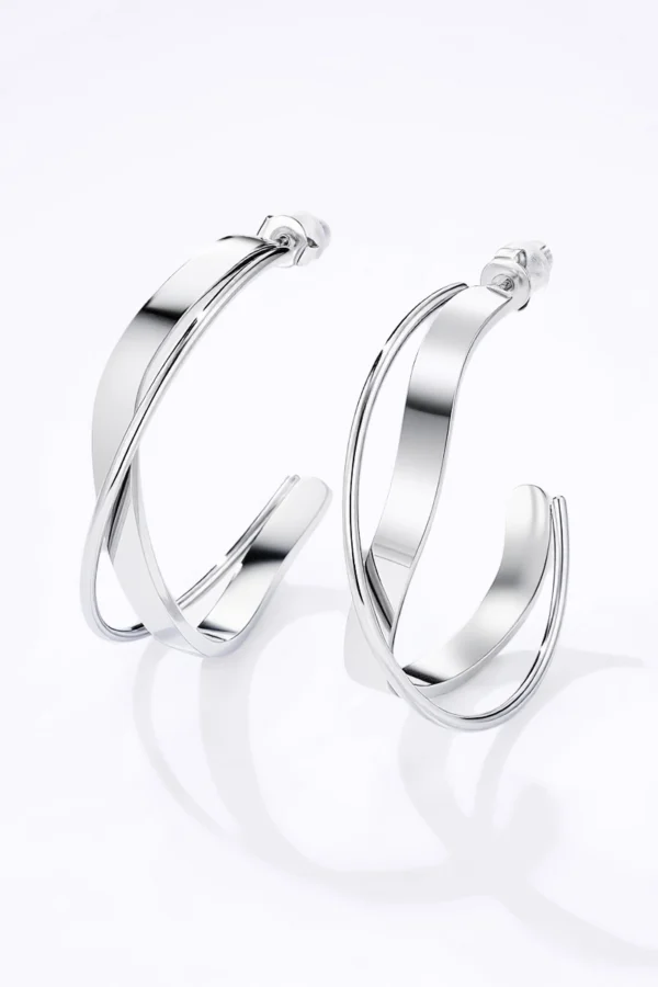 créole acier argent fils Boucles d'Oreilles Créoles en Acier